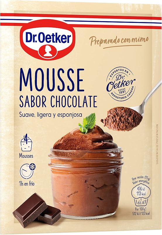 Mousse de Chocolate, Mistura de Mousse de Chocolate - Caixa com Mistura de Mousse de Sabor a Chocolate 73g (Quantidade 4 Doses)