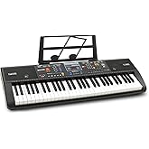 Plixio 61-Key Digital Electric Piano Keyboard & Sheet Music Stand - Portable Electronic Keyboard for Beginners (Kids & Adults)