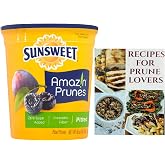 Sunsweet Pitted Prunes Bundle, 16 oz Canister of Dried Plums &amp; Recipe Book | One Canister of Prunes &amp; "General Zhing's Recipes For Prune Lovers" Dowloadable Recipe Book