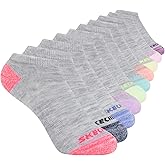 Skechers Girls 10-pack Performance No Show Socks, Everyday Wear for Kids, Soft & Comfort-fit