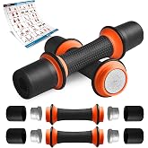 SQUATZ 4.41 lbs. Dumbbell Weight Set - Adjustable Weight All-in-One Versatile Dumbbells for Women, Non-Slip Neoprene Ideal for Common Movement and Multi Functional Exercise, Home Gym Training