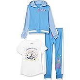 Disney Mens Mickey Minnie Hoodie Jogger Sweatpant Tee 3 Piece Bundle Set T-Shirt, Blue/White, 4-5 US