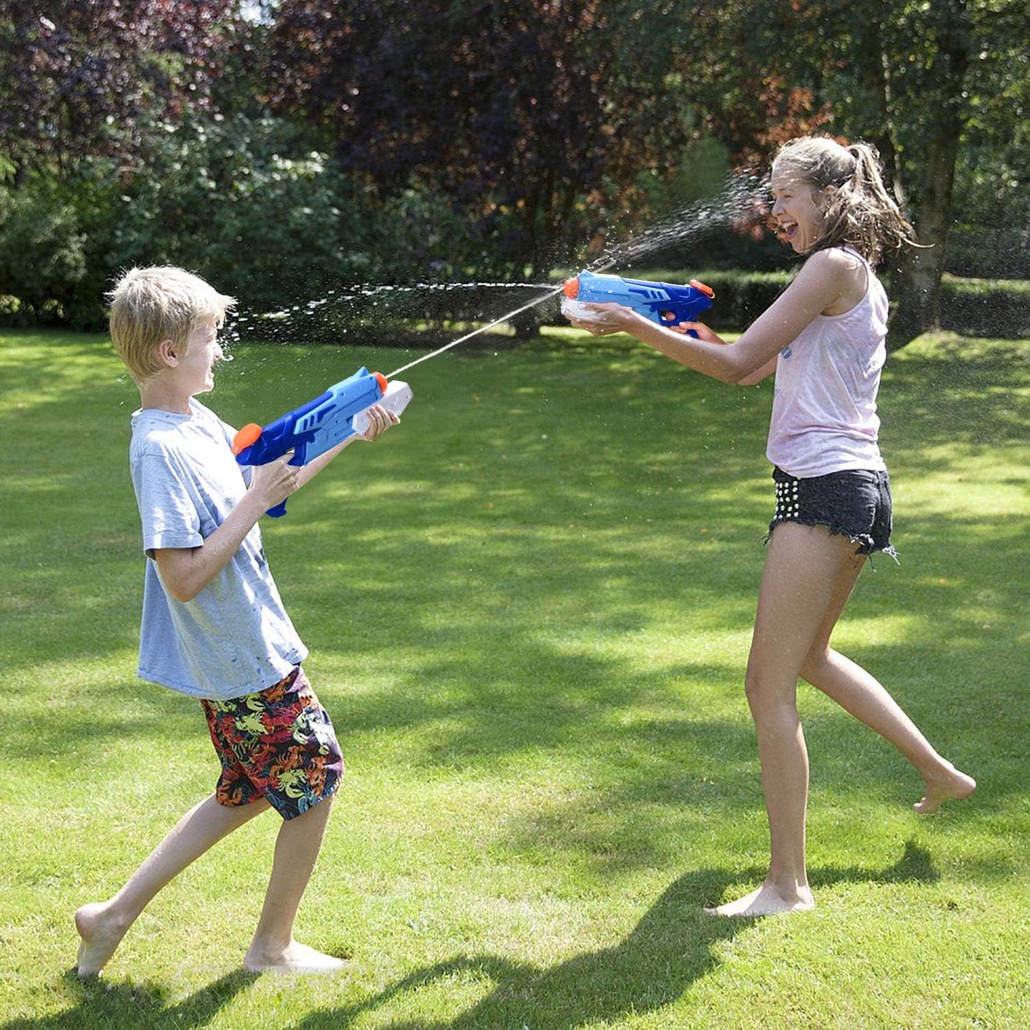 HITOP Water Guns for Kids, 2 Pack Super Squirt Guns Water Soaker Blaster 300CC Toys Gifts for Boys Girls Children Summer Swimming Pool Beach Sand Outdoor Water Fighting Play Toys: Toys & Games