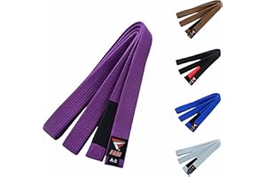 Fadi Sports Brazilian Jiu Jitsu Belt BJJ Belt for Men & Women with Ranking Stripe Sleeve for Gi Training & Competition