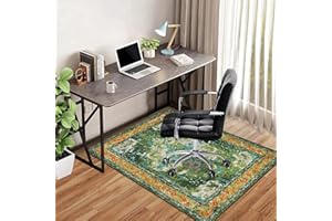 Vaukki Vintage Desk Chair Mat, Non Slip Desk Floor Mat for Hardwood Floor, Office Floor Mat Chair Floor Protector for Rolling Chair (Green, 36''x48'')