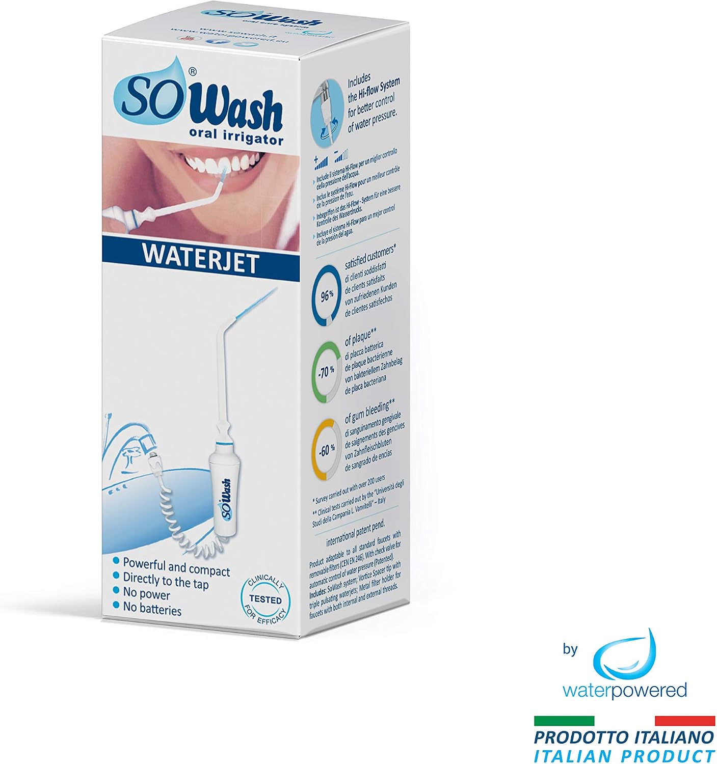 SOWASH - “HYDROJET” pkg. - Water jet for oral hygiene connectable to the faucet, White, 1 Stück (1er Pack) - Image 3