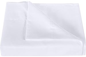 NTBAY Twin Extra-Long Flat Sheet Only - Brushed Microfiber Flat Sheet - Soft, Wrinkle-Free, Fade-Resistant, Stain-Resistant, Top Sheet, Hotel Quality Flat Bed Sheet, White