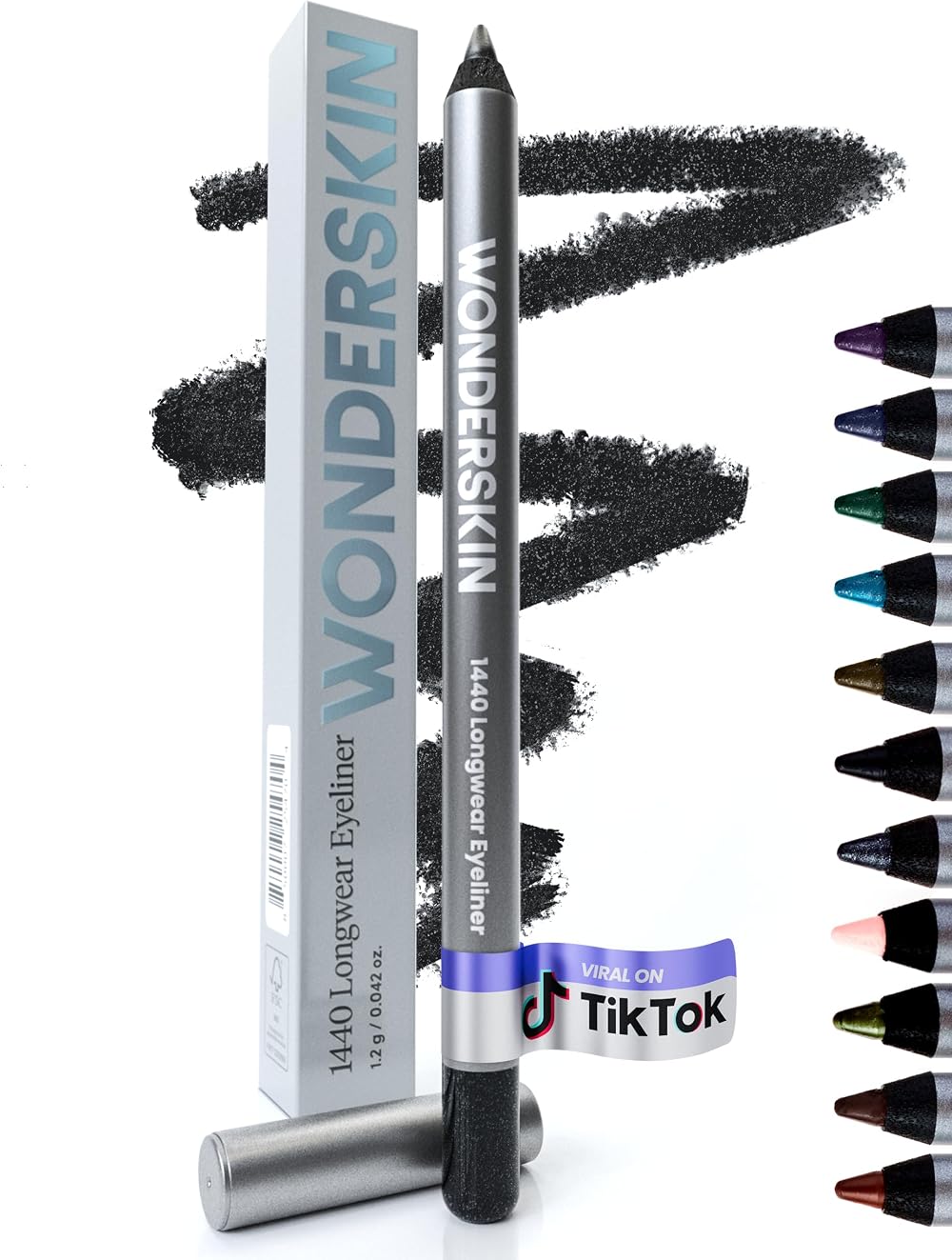 Wonderskin 1440 Longwear Black Glitter Eyeliner Pencil Waterproof Sharpenable