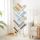 HOOBRO Tree Bookshelf Tall 9-Tier White Floor Standing Bookcase EWT08SJ01G1 view 4