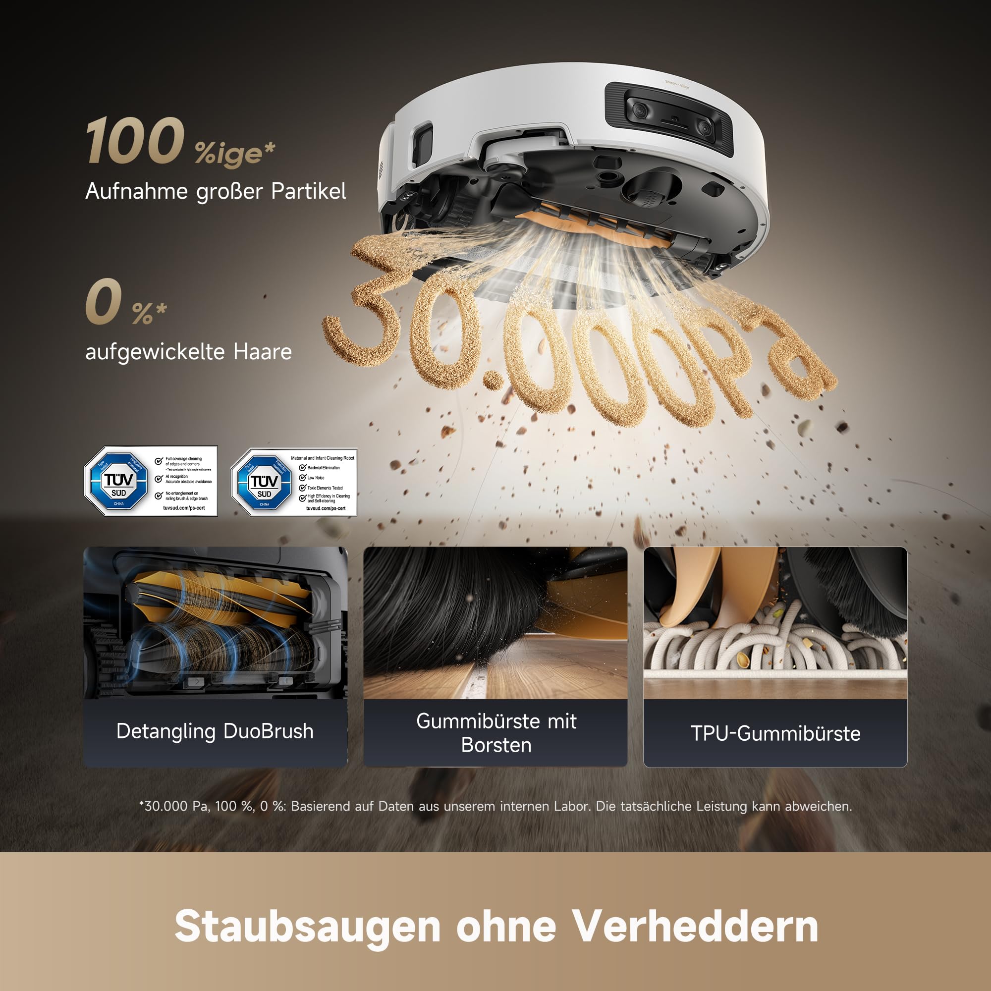 dreame Aqua10 Ultra Roller Complete Saugroboter mit Wischfunktion, 30.000Pa Saugkraft, 8 cm Hindernisfreiheit, Selbstreinigung der Rollen, automatisches Entleeren, intelligente Sprachsteuerung