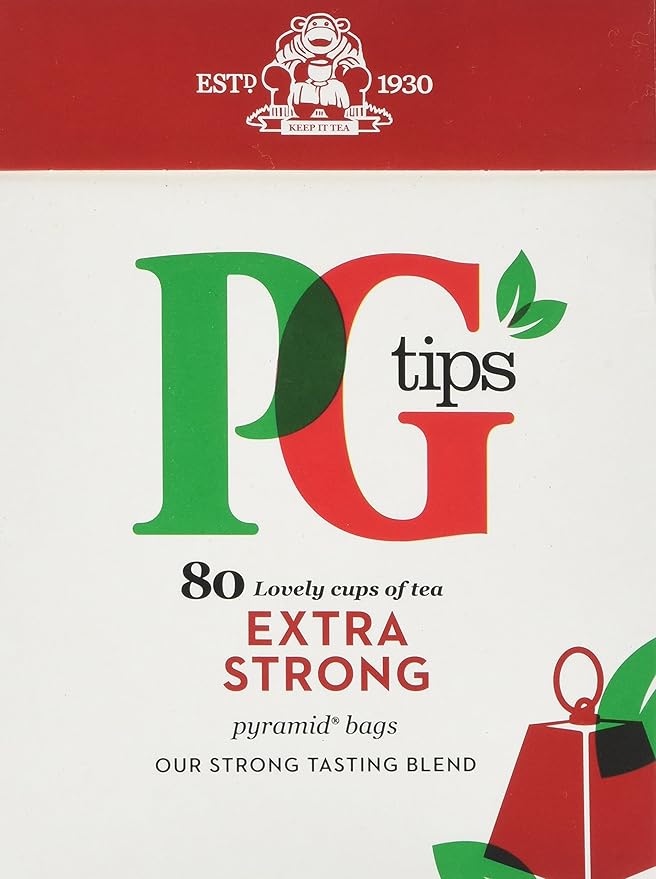 PG Tips Extra Strong Pyramid Tea Bags (Pack of 1, Total 80 Tea Bags