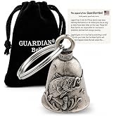 Guardian Bell Animals Good Luck Bell w/Keyring &amp; Black Velvet Gift Bag | Motorcycle Bell | Lead-Free Pewter | Made in USA