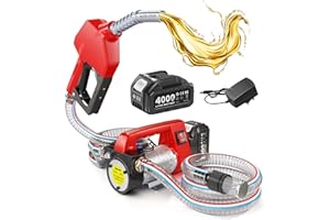 TaskStar Fuel Transfer Pump Battery Powered, 21V DC Cordless Diesel Transfer Pump Kit w/ 1X4.0Ah Battery, 12GPM Portable Self