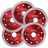 5Pcs Diamond Saw Blades, 4-1/2" Tile Grinder Cutting Blade for Angle Grinder Tile, Super Thin Indestructible Disc for Grinder for Cutting Porcelain Ceramic Granite Marble.