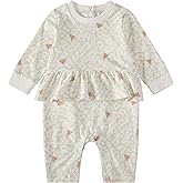 adidas baby-girls Long Sleeve Printed Flounced Coverall