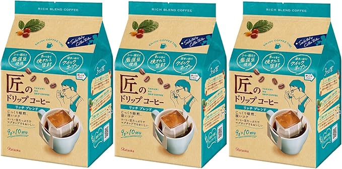 Amazon 片岡物産 匠のドリップコーヒー リッチブレンド 10袋 3袋 レギュラー ドリップ 匠のドリップコーヒー 食品 飲料 お酒 通販