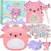 YOYTOO Axolotl Gifts for Girls, Kids Axolotl Plush Toys with Secret Diary, Ballpoint Pen, Stickers, Birthday Gifts for Little Girls Age 5 6 7 8 9 10-12 Years Old