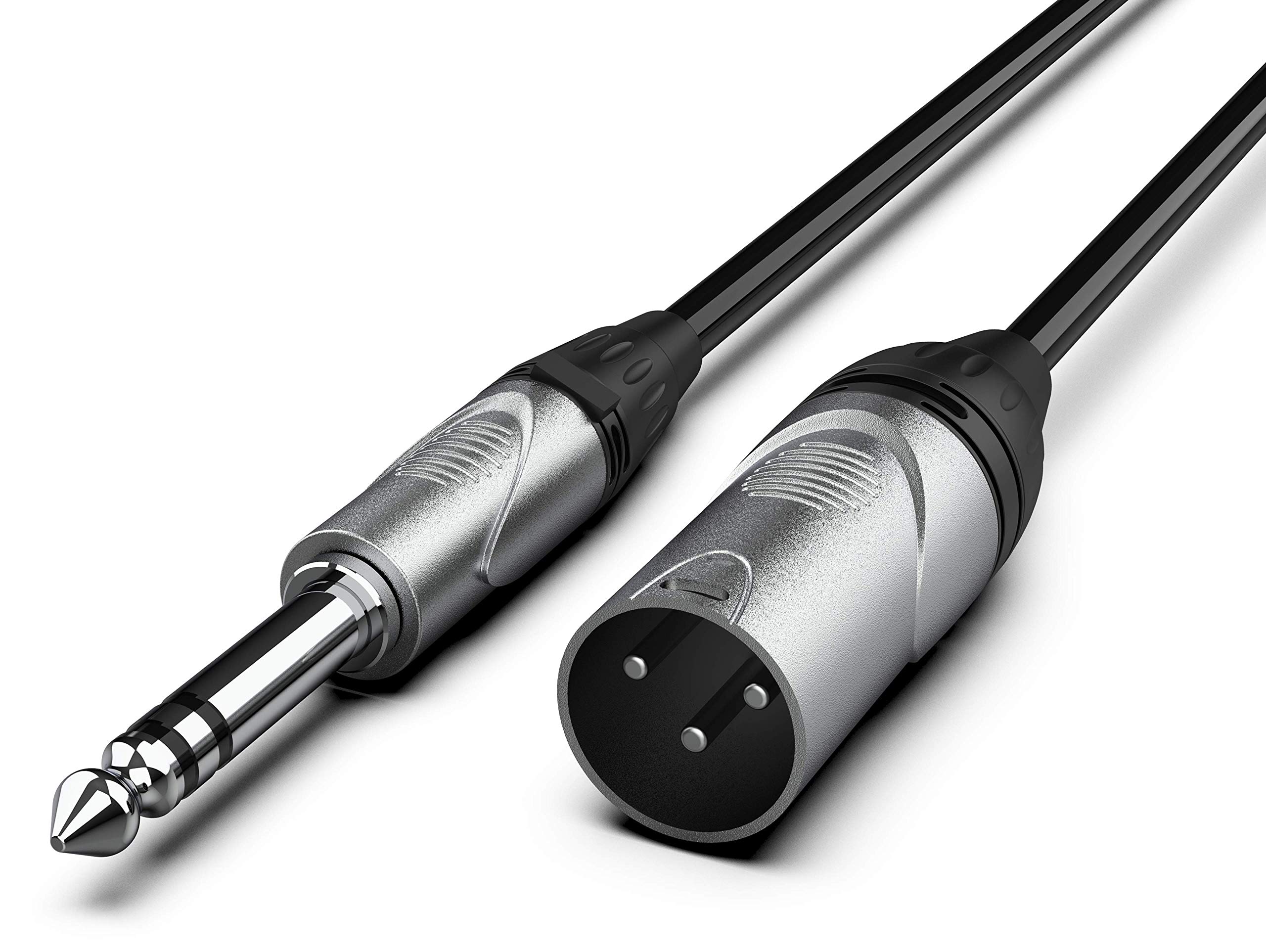 Audibax Pro XLR Male to Balanced Jack Cable 1.5 Metres, for Microphone, Black