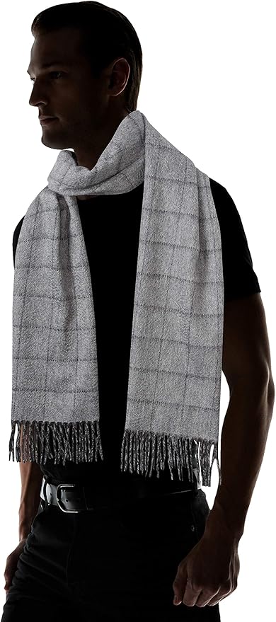 Amazon ジェイプレス J Press カシミヤ リバーシブルマフラー ストライプチェック F グレー系1 メンズ ストール マフラー 通販
