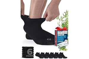 Doctor's Select Viscose Bamboo Ankle Diabetic Socks for Women and Men - 6 Pairs | Super Soft, Non Binding, Loose Wide Top
