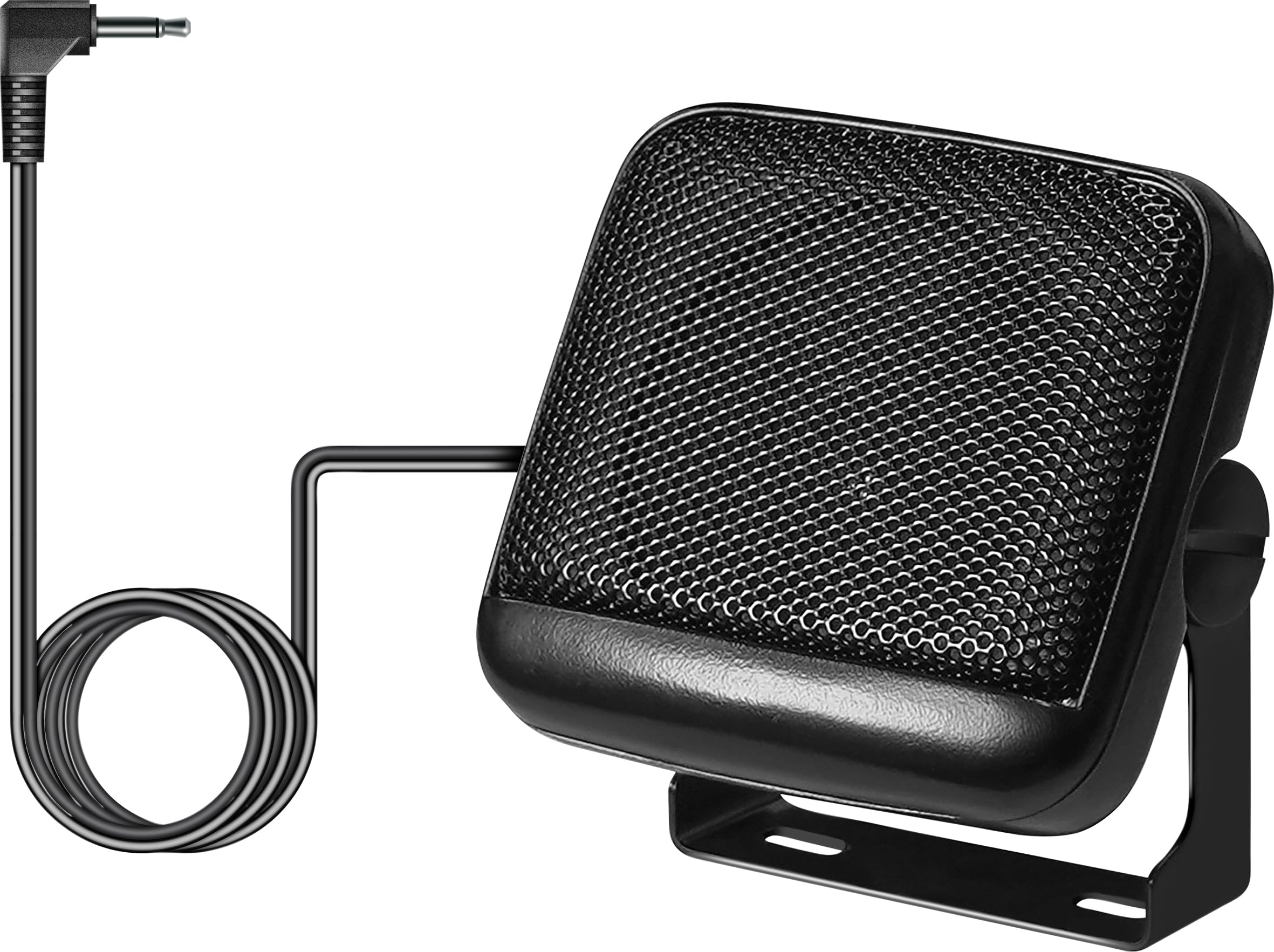 Electrovision Eagle Communication Extension External Speaker With 2.5" Mylar Cone, Swivel Fixing Bracket, Floor or Wall Mount, 3.5mm Jack 1.8m Lead Black, for CB and Ham Radio, Scanners,