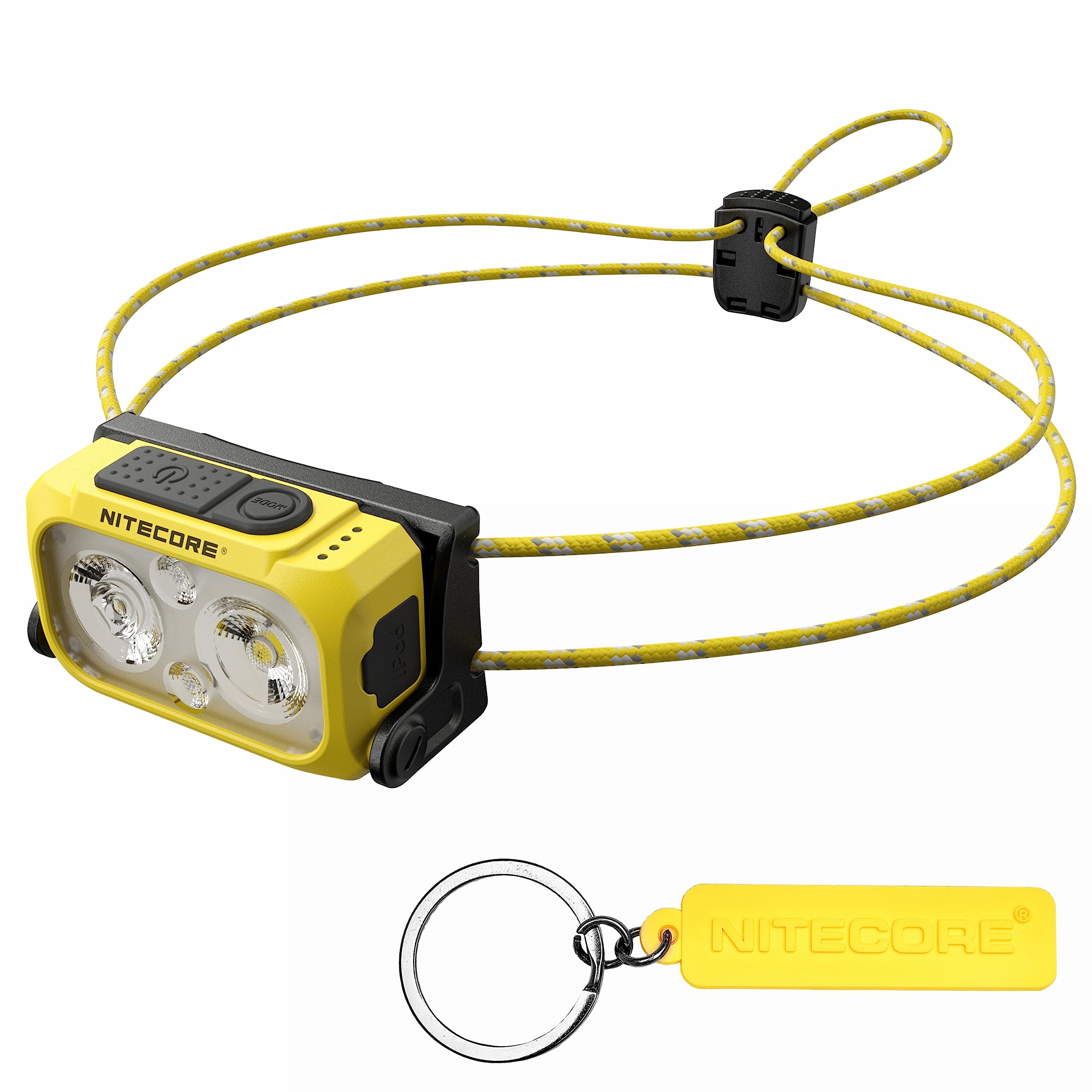 Nitecore NU21 360 Lumen Ultra Lightweight Outdoor Headlamp Dual Beam USB-C Rechargeable Headlight Tag, Red,white,yellow