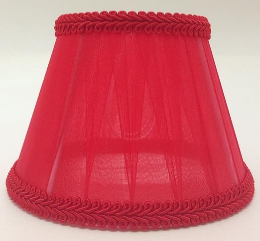 Red Pleated Fabric Candle Clip On Lampshade Ceiling Wall Light