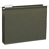 Amazon Basics Hanging File Folders, Letter Size, Standard Green, 1/5-Cut Adjustable Tabs, Reinforced Extra Capacity for Bulky Files, 25 Per Box