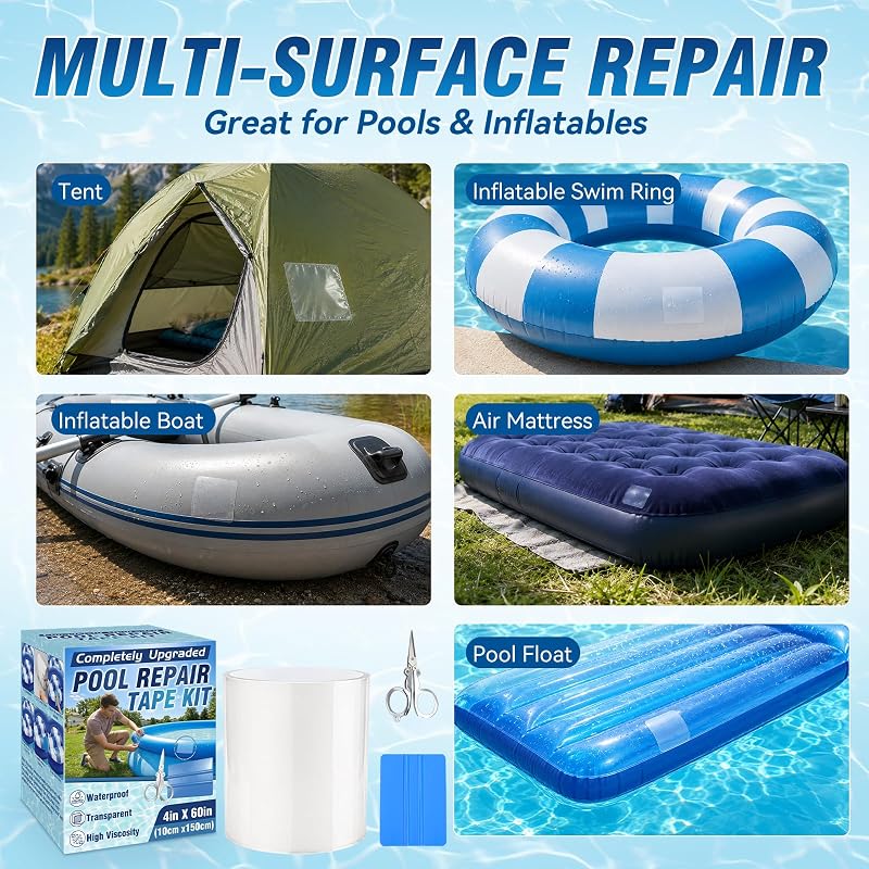 Kit Riparazione Piscina 10x150cm Parches PVC Impermeabili