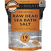 Aromasong Raw Dead Sea Bath Salt - Minimally Cleaned, Contains More Dead Sea Minerals Including Dead Sea Mud - 100% Pure & Natural Dead Sea Salts for Soaking 19 LB - Bulk Resealable Pack