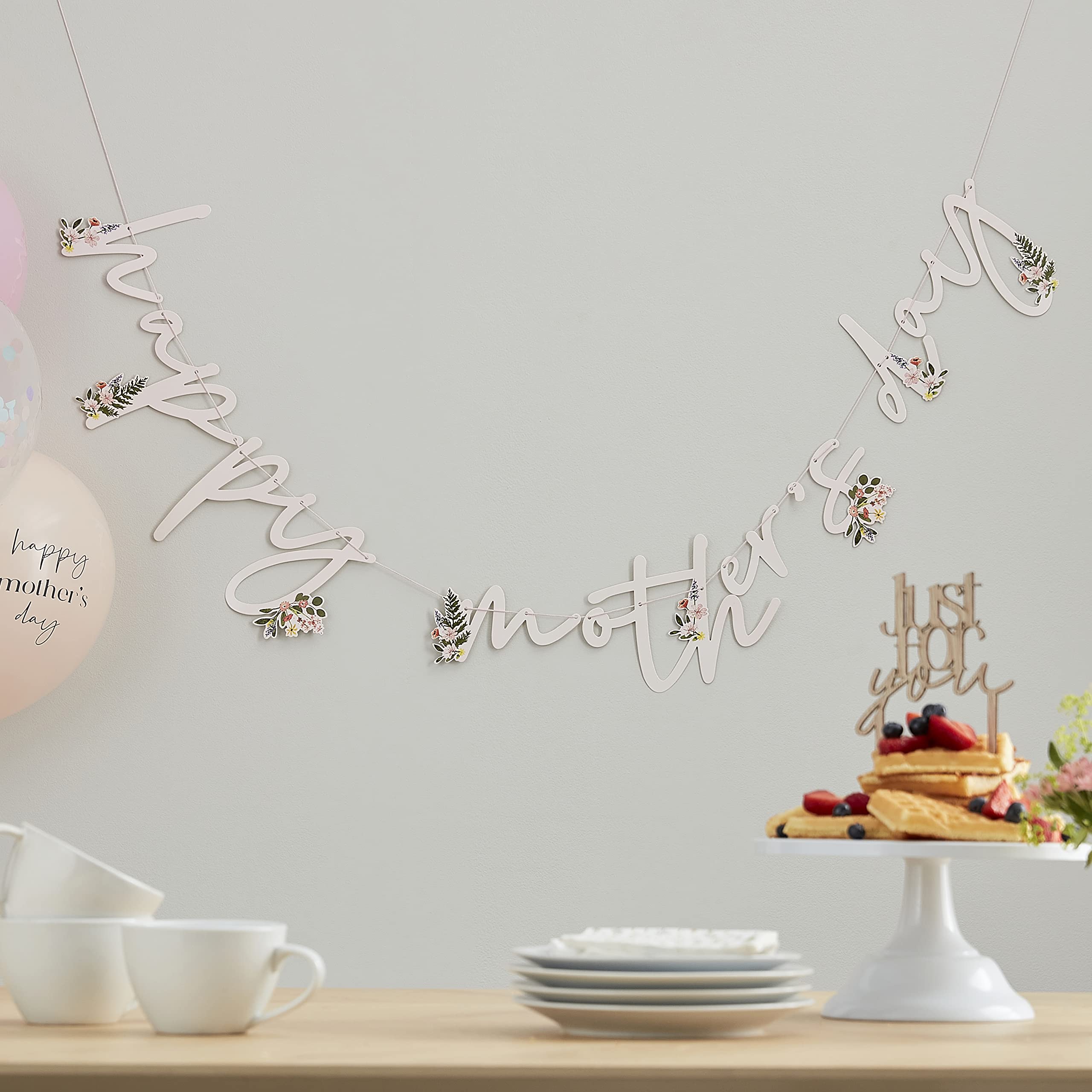 Ginger Ray Best Mum Ever Eco Bunting Banner Mothers Day Hanging Decoration 2m