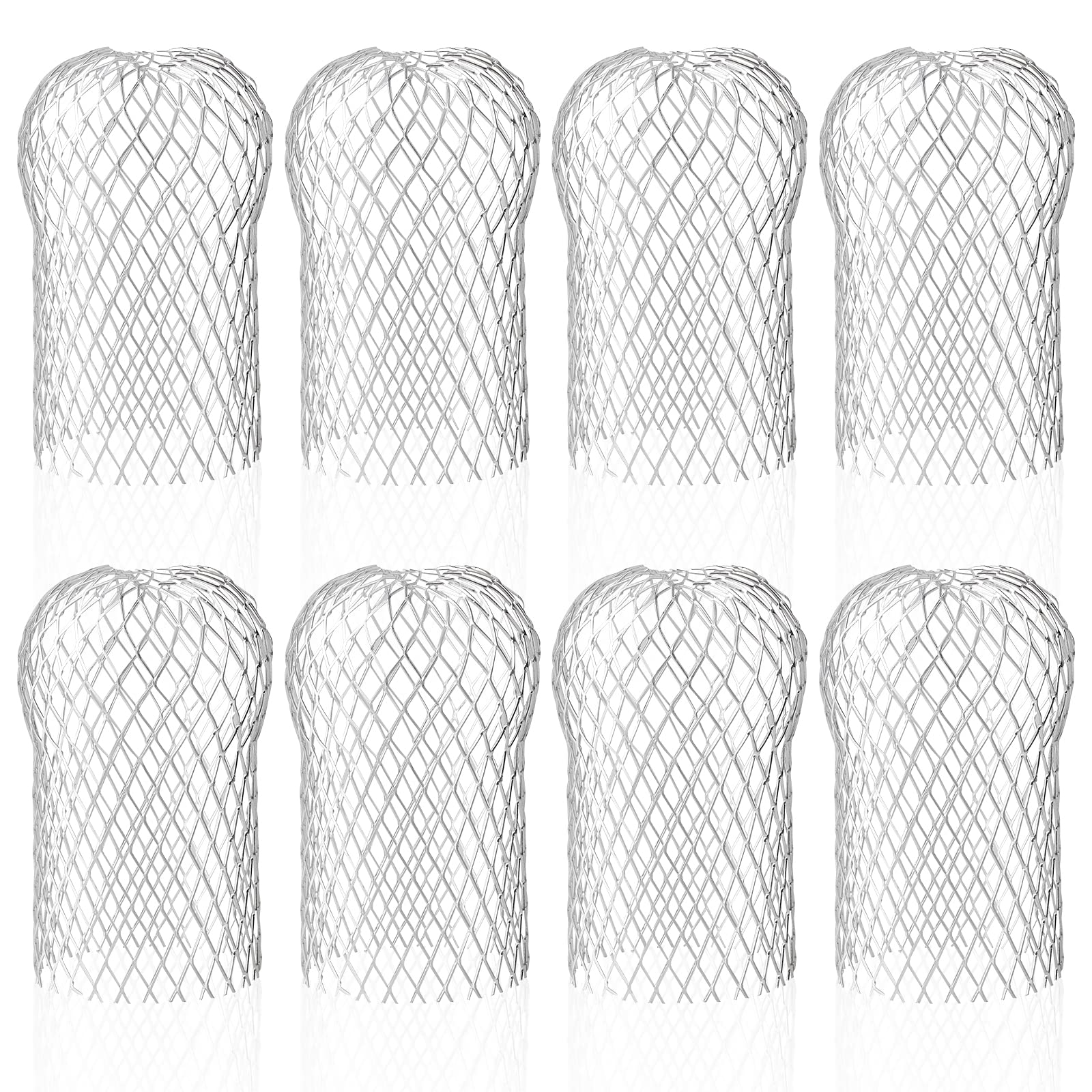 EFUTURETIME Gutter Sieve Downpipe Protection Aluminium Filter Grille (Pack of 8), Gutter Protection Leaves Pollution Moss Downpipe Protection for Roof Pipes