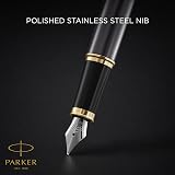 Parker IM Fountain Pen Grey Lacquer Gold Trims Medium Nib Gift Box view 5