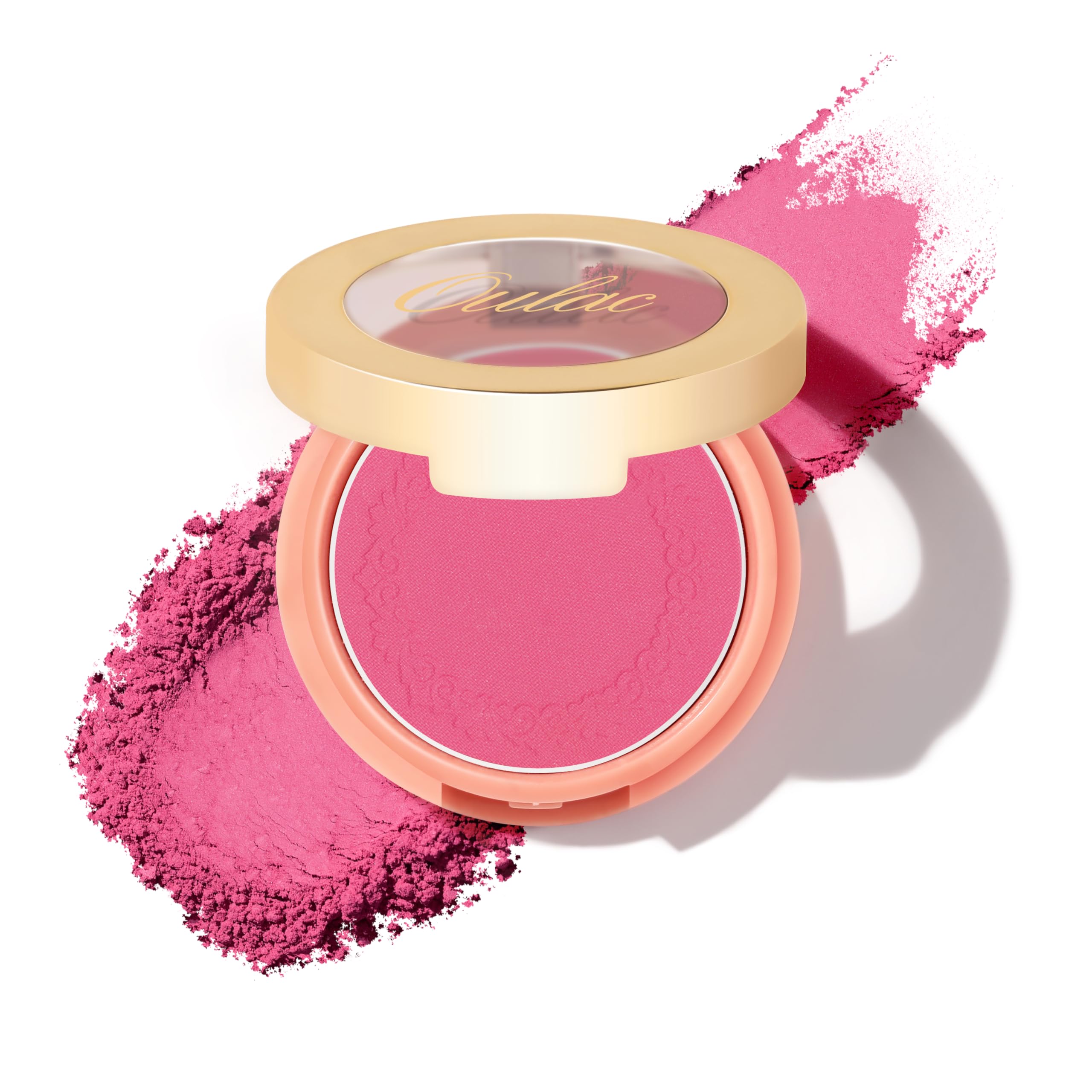 Oulac Bright Pink Blush, Blushers for Cheeks Make up, Powder Blush For High-Pigment Colour, Long-Lasting Fade & Sweat Resistant, Vegan & Cruelty-Free, N06 Dance with me — image 1