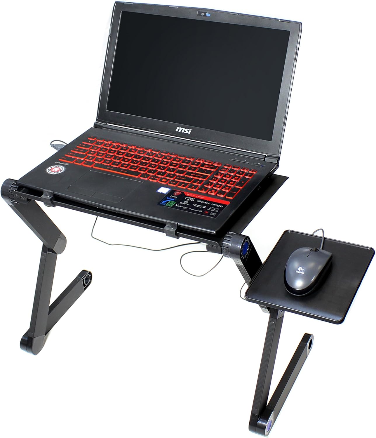 VViViD Adjustable Leg Multifunctional Laptop Stand Including USB Powered Dual CPU Cooling Fan