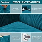 Granbest High Stretch 2 Seater Sofa Cover Blackish Green Jacquard Non Slip view 3
