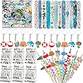 CHSLtmxq 110PCS Fishing Party Favors Go Fish Birthday Party Decorations Gone Fishing Goodie Bags Fillers Suitable for Fish Themed Party Supplies