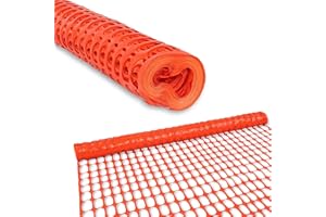 BISupply 4x100 ft Temporary Fencing for Yard - Orange Outdoor Plastic Construction Fencing Roll for Dogs, Garden and Events