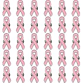Sticro 30 Pack Pink Ribbon Pin Breast Cancer Awareness Enamel Lapel Pins for Fundraiser, Marathon, Volunteer- Light Pink