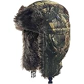 Unisex Winter Warm Trapper Hats Women Windproof Men Fluffy Hunting Ski Ushanka Trooper Hat Faux Russian Hats with Ear Flaps