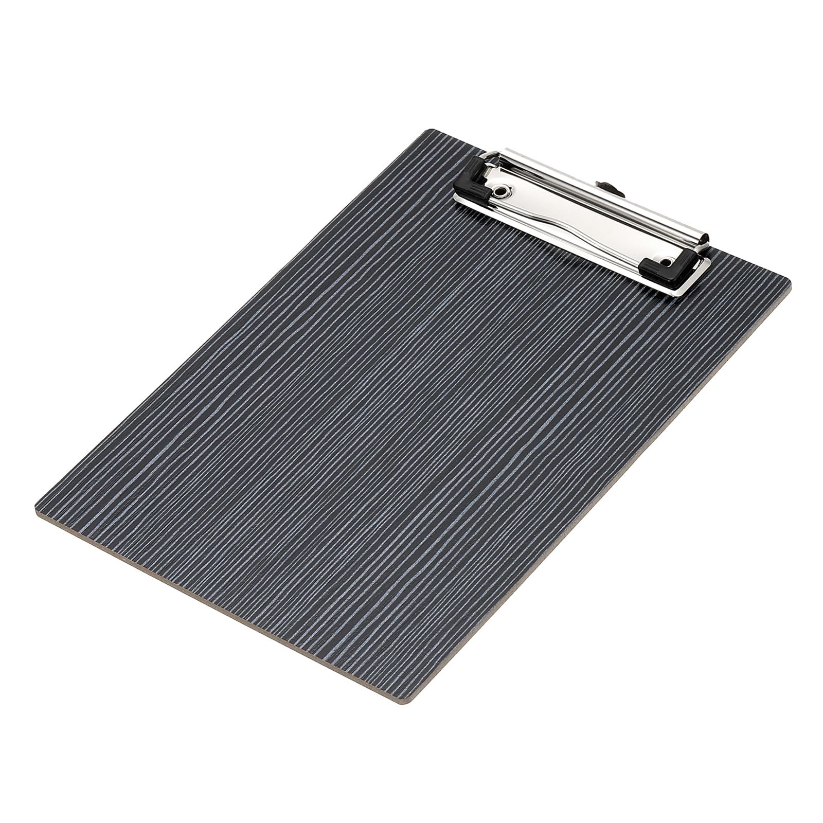 PATIKIL Wooden Clipboard for 5.83 x 8.27 Inch Paper, Standard A5 Letter Size Clip Boards Hardboard with Low Profile Clip for Office Classroom, Black Wood Texture