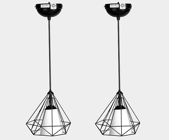 WhiteRay Black Diamond Decorative LED Hanging Light (Pack of 2)