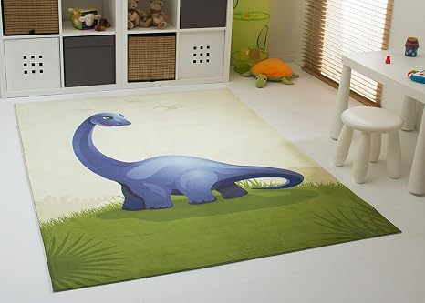 Dinosaurier Teppich Dino Kinderteppich Kinderzimmer Denni In Beige