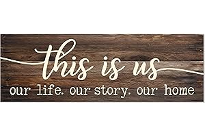 MRC WOOD PRODUCTS This Is Us Our Life Our Story Our Home Rustic Wood Wall Sign 6x18 (Brown)