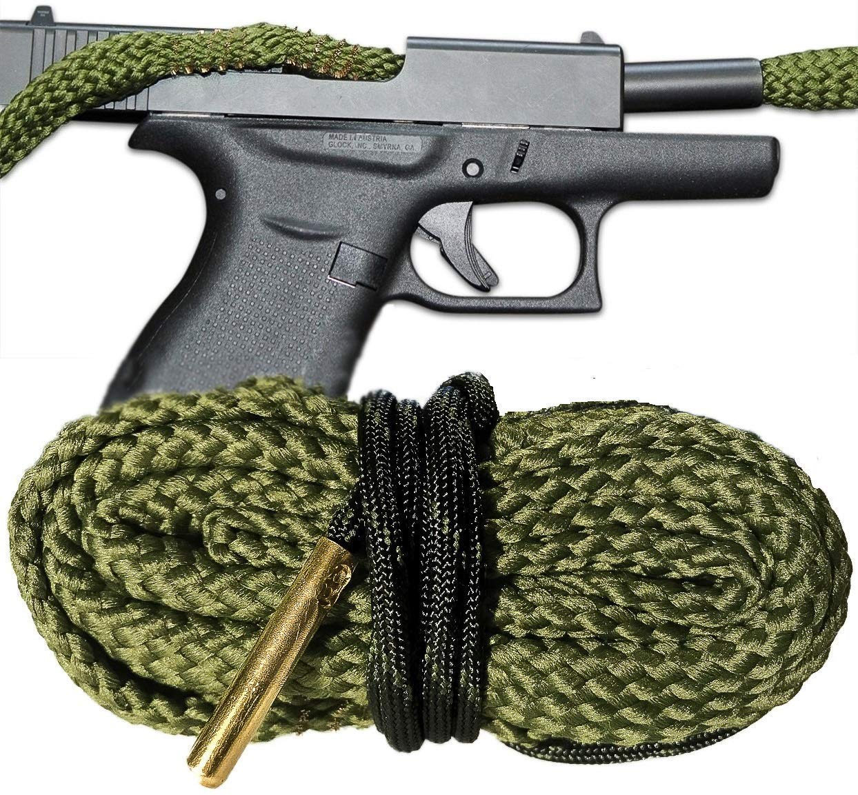 Onward New Bore Cleaner .38 Cal .357 Cal .380 Cal & 9mm Gun Barrel Cleaning Rope Rifle/Pistol/Shotgun Brass Brush Cleaning Cord