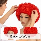 SHATCHI Afro Wig Curly Red Fancy Dress Costume Accessory Unisex view 7