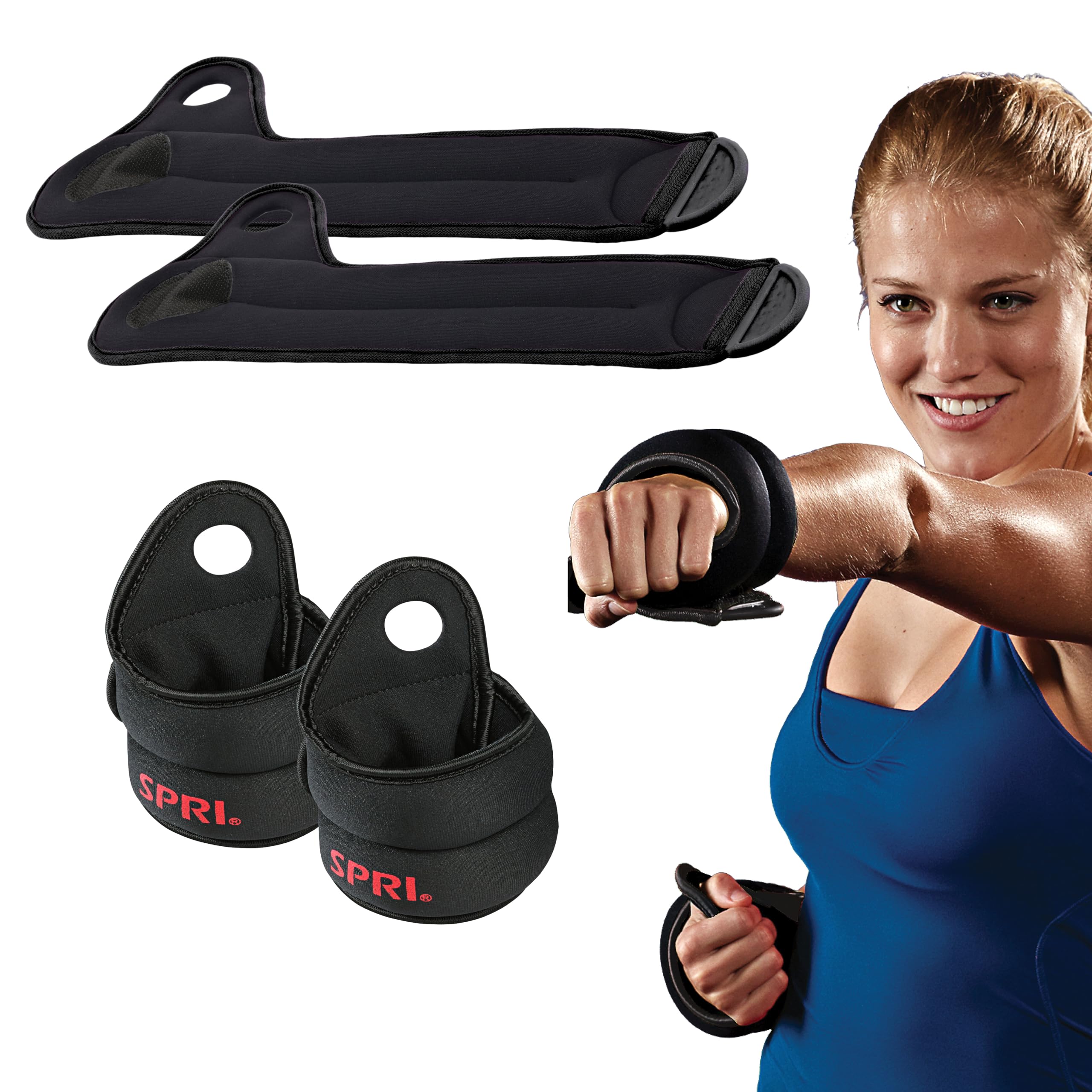 Photo 1 of SPRI Thumblock Wrist Weights - Arm Weights Set for Women and Men - Upper Body Conditioning and Endurance Tool - for Home Gym and Fitness Classes - One Size Fits Most - 4lb Set (2lb Each)