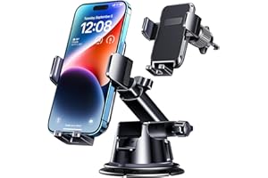 DOLYOFG Car Phone Holder Mount, [Military-Grade Suction & Super Sturdy Base] 3 in 1 Universal Phone Mount for Car Dashboard Windshield Air Vent Dash Pad Car Mount for iPhone Android Smartphone