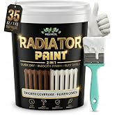 Meuvcol 2 in 1 Radiator Paint &amp; Primer - 1000ml White Enamel Metal Paint for Radiators, Pipes &amp; Towel Rails - Anti Rust Matte Touch Up Paint - Heat Resistant, Durable, Low Odor, Non-Yellowing