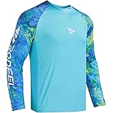 Rodeel Mens Loose-Fit Fishing T-shirt Bluff Performance Long Sleeve Shirt UPF 50 Raglan Sleeve